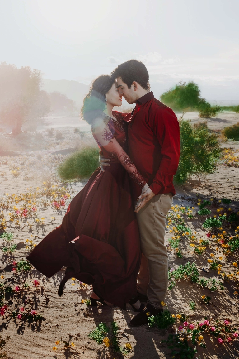 A couple in a beautiful place