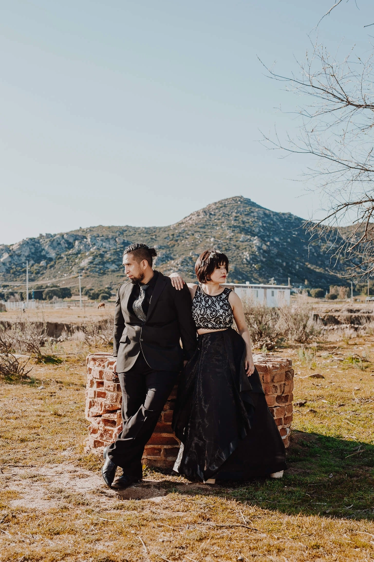 A couple in a beautiful place