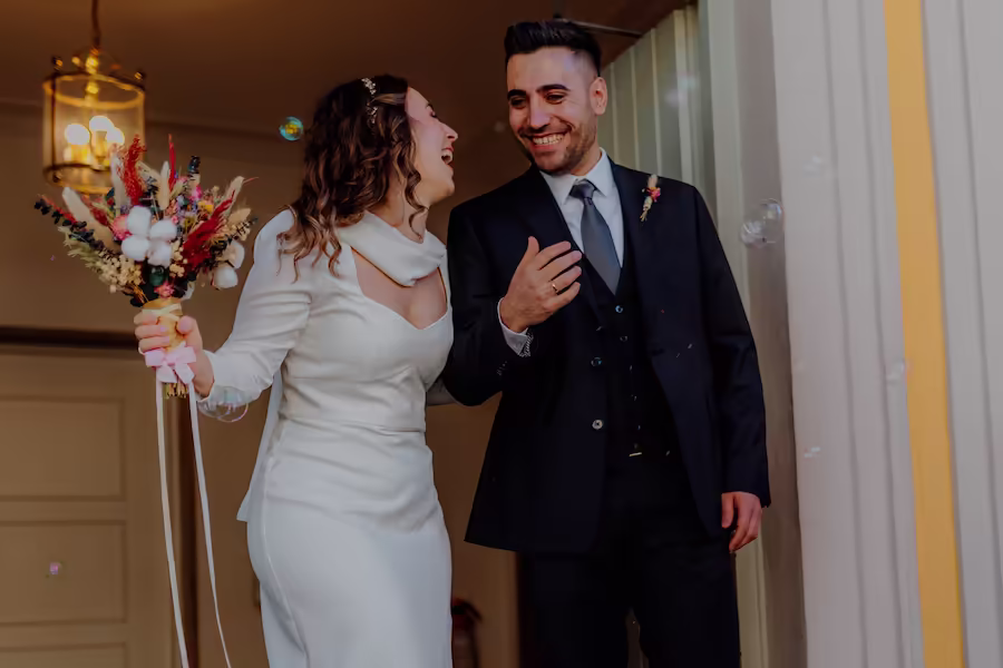 Couple portrait after Standesamt ceremony Munich