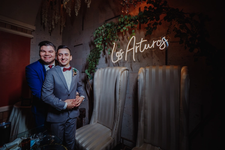 Married couple at the wedding.
